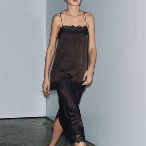 SATIN EFFECT LACE TOP ZW COLLECTION ZARA